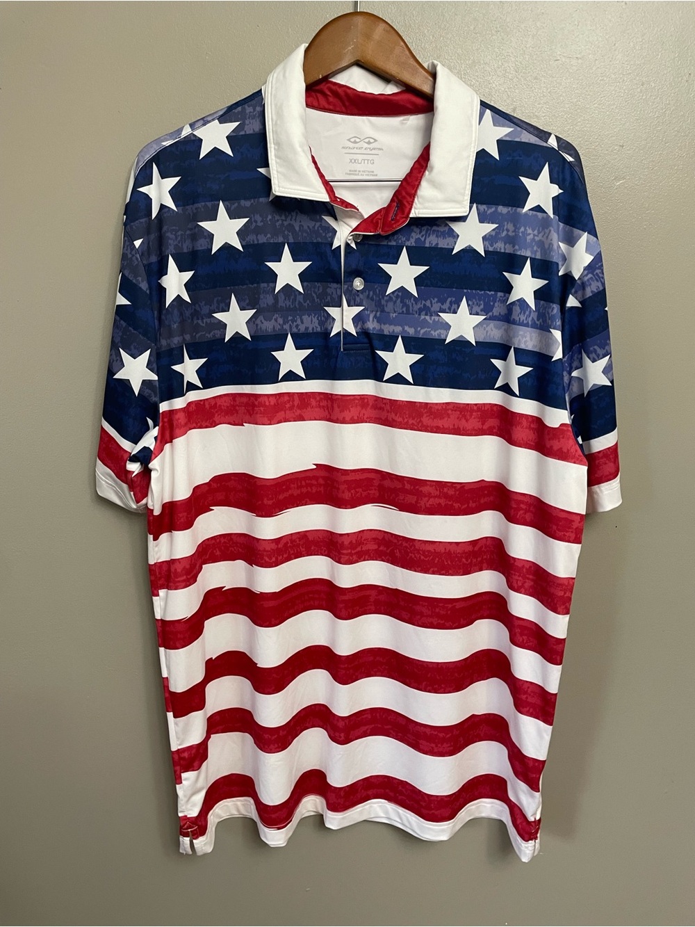 Snake Eyes Men's Stars & Stripes USA Stars and Stripes flag Polo XXL